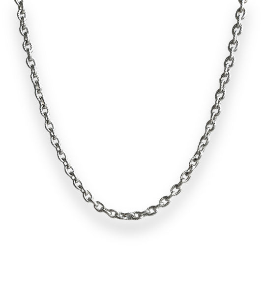 5mm cable chain silver necklace