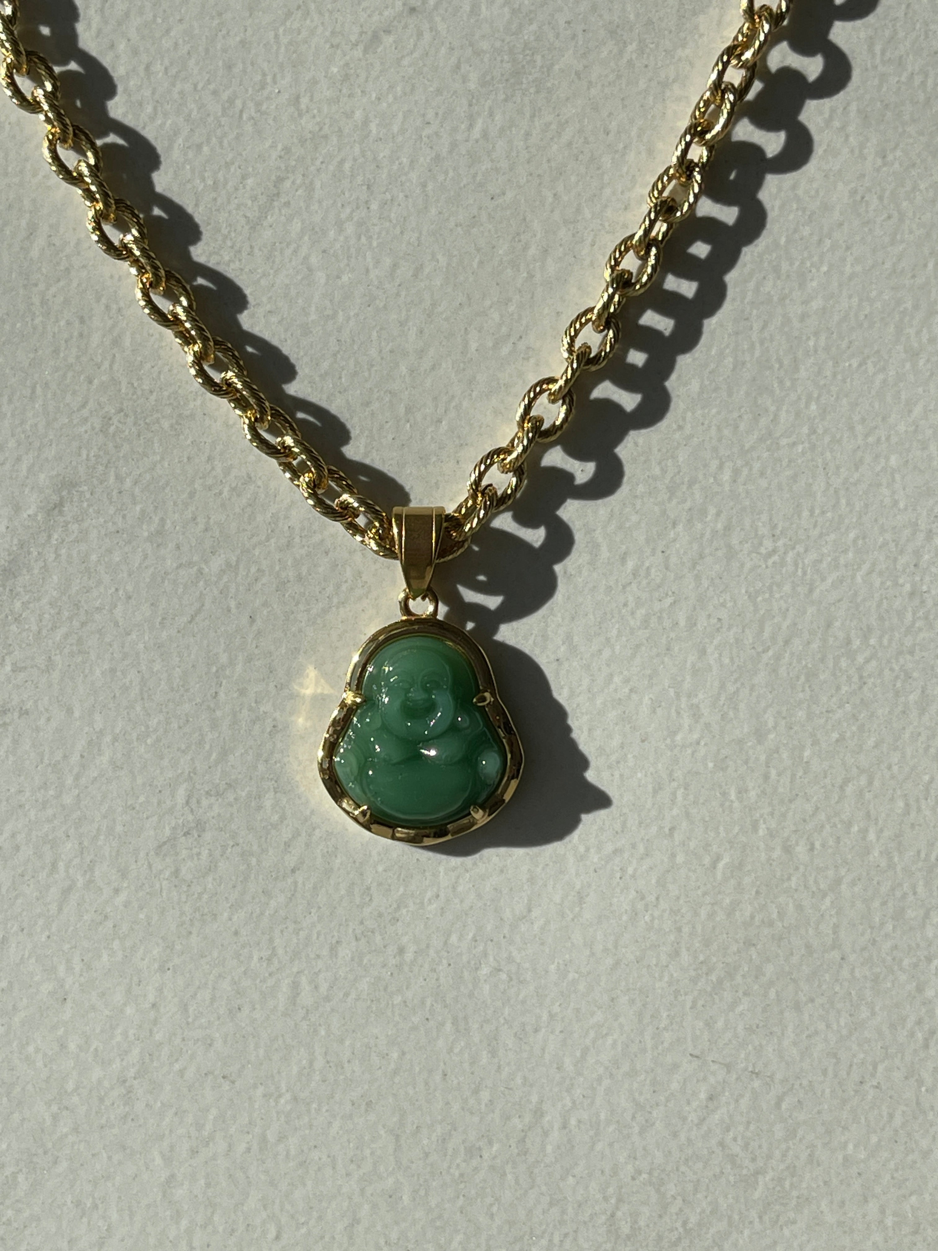 Green Buddha Necklace in Howlite – Mannaz Designs