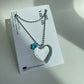 Clear Puffy Heart Pendant Necklace