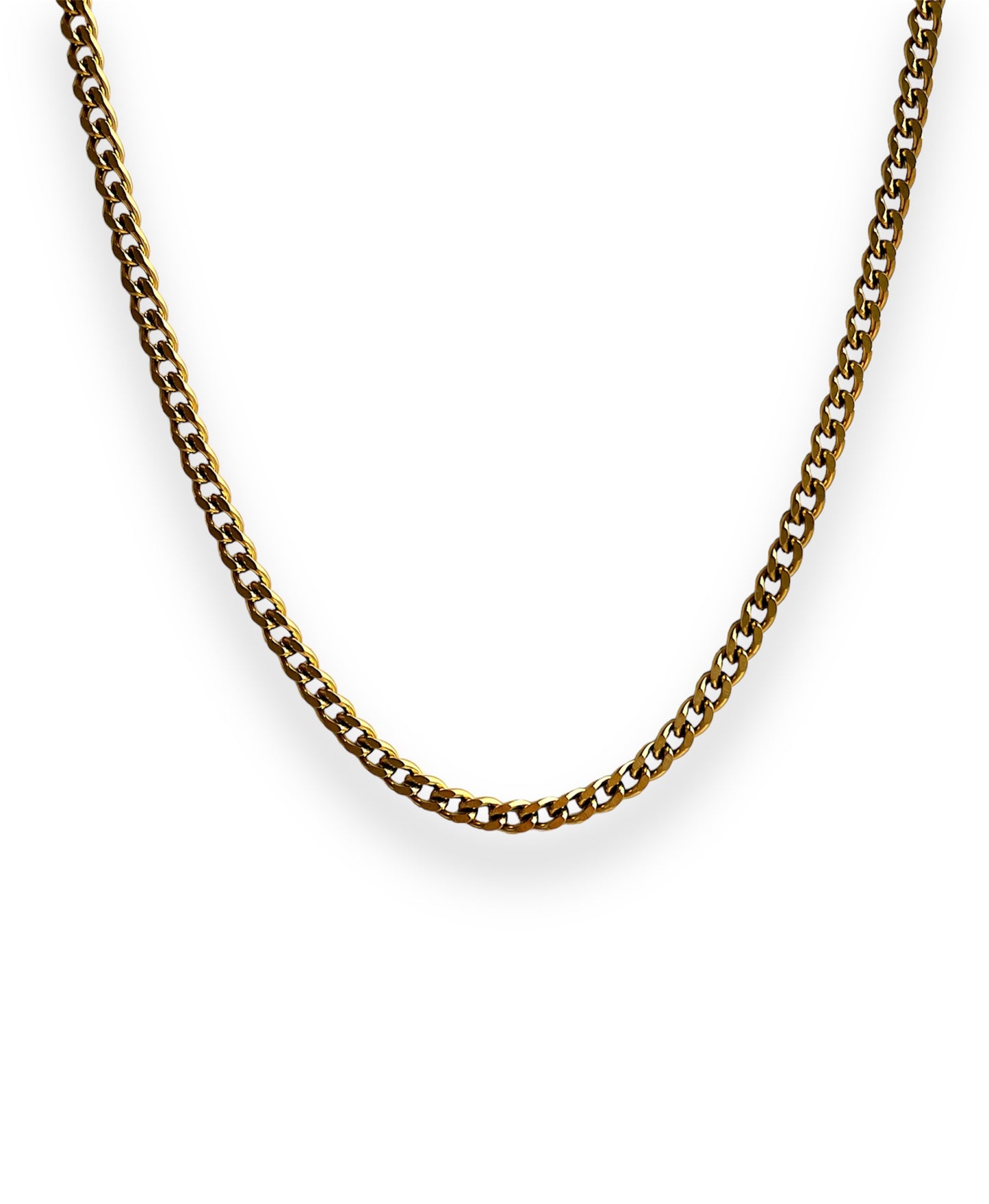 5mm Cuban link chain gold necklace