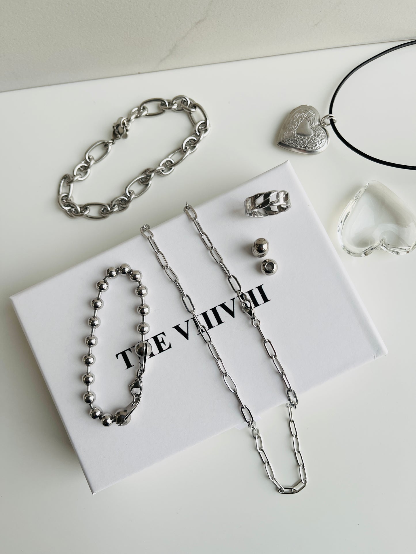 4.2mm paperclip silver chain necklace