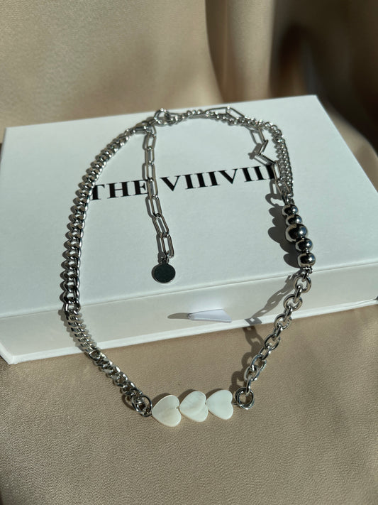 Yareli heart shell pearl necklace