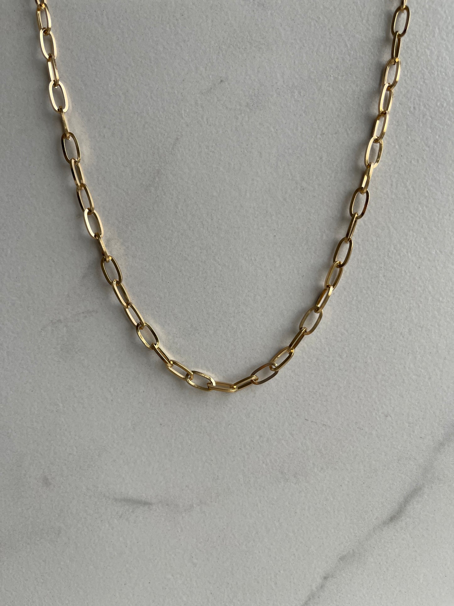 5mm paper clip chain gold necklace