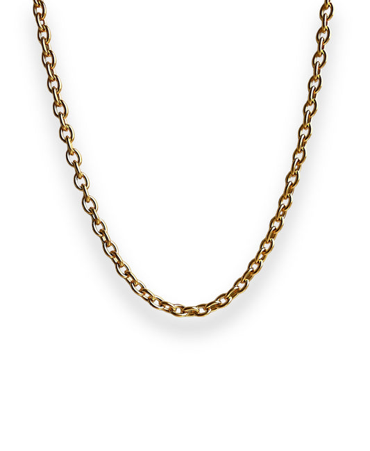 6mm cable linked chain gold necklace