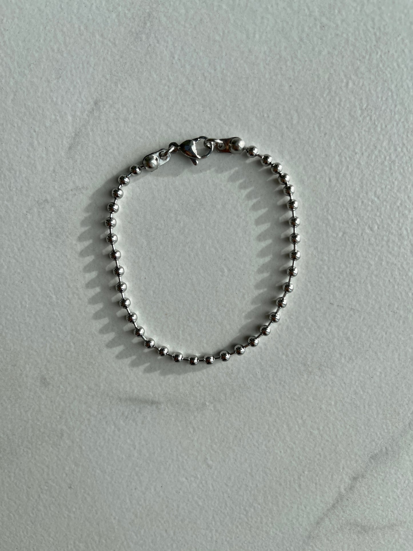 3.2mm ball chain silver bracelet