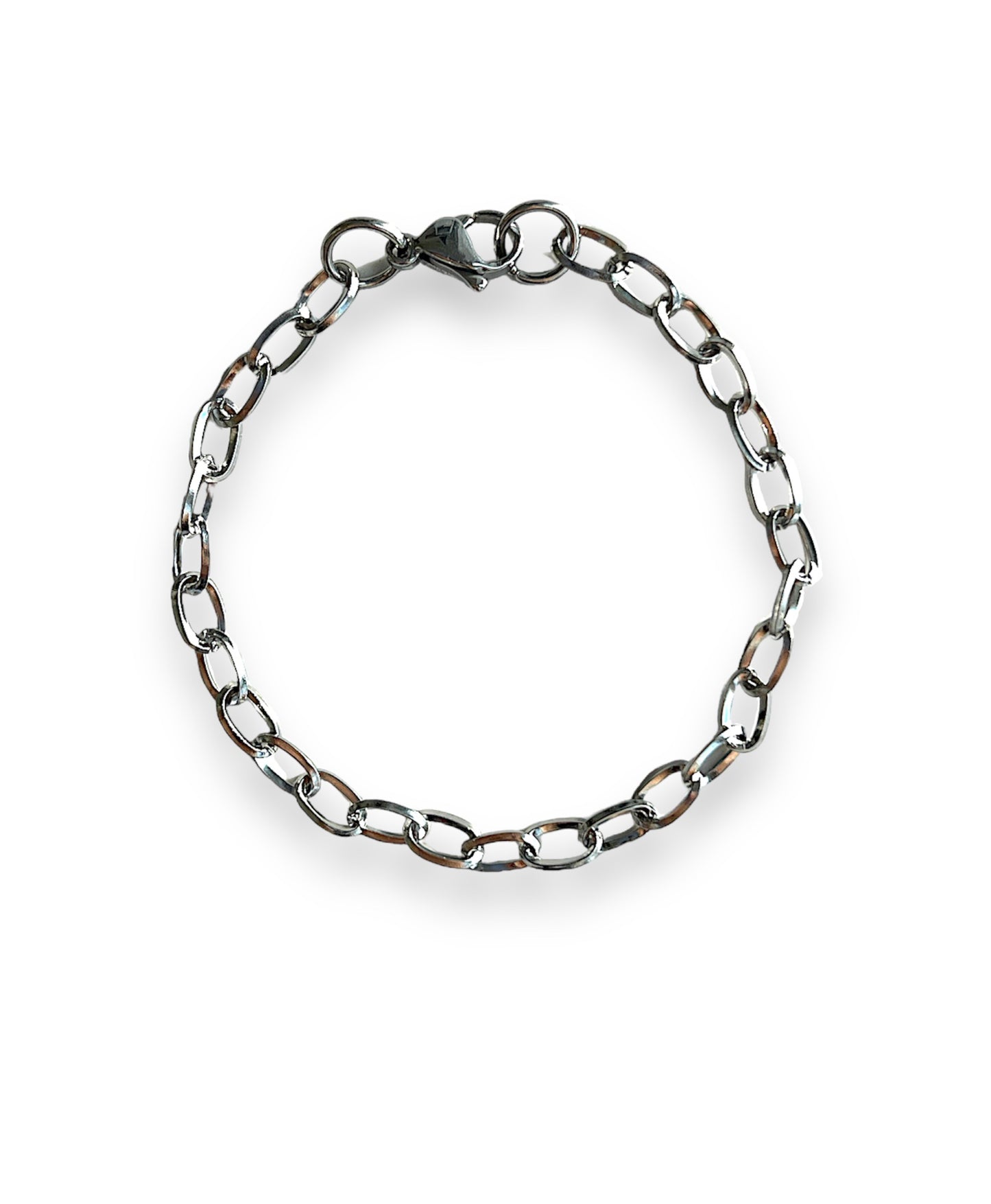 4mm cable chain silver bracelet