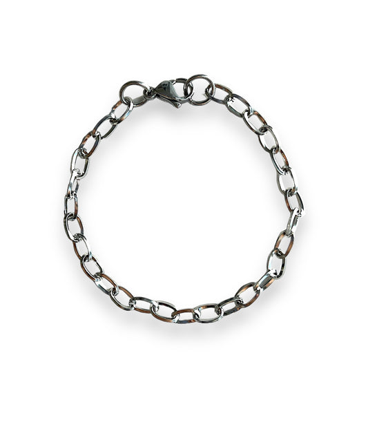 4mm cable chain silver bracelet