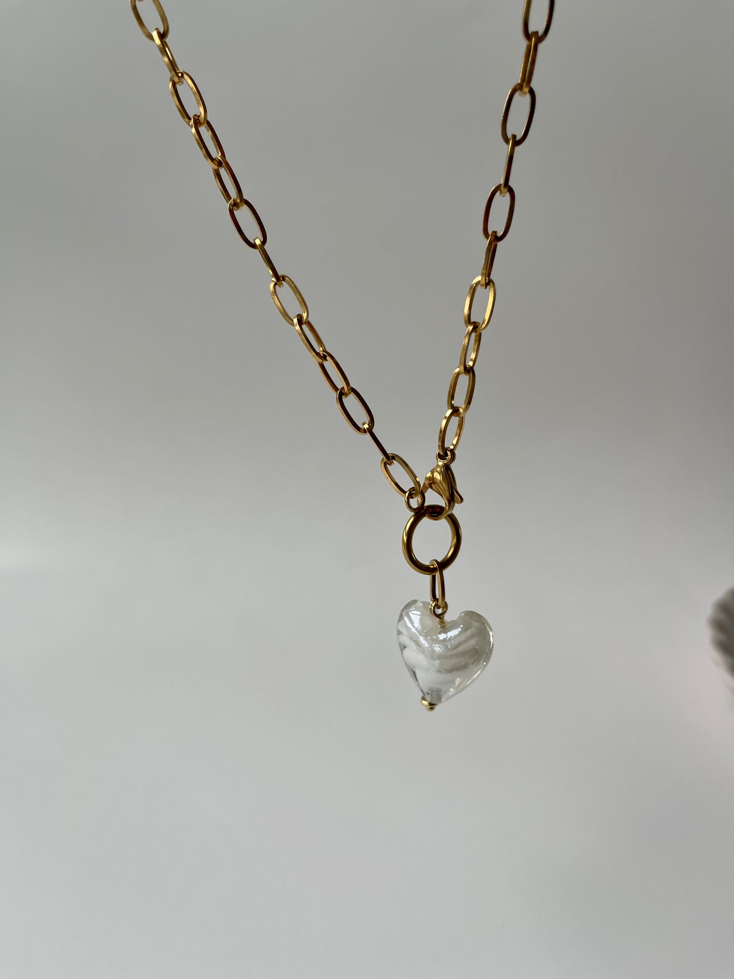 Remi Lamp Work Heart Pendant Necklace