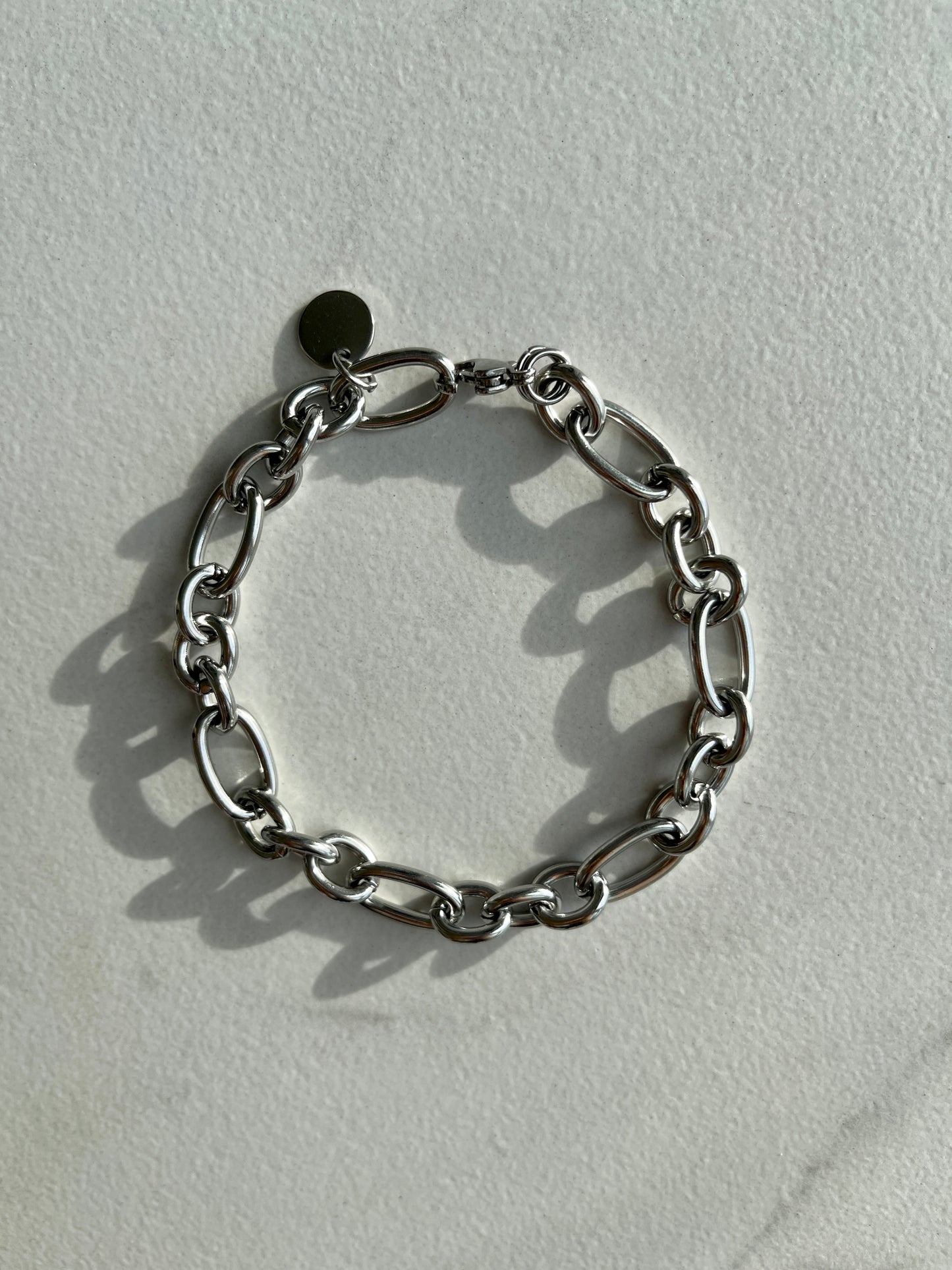 10mm figaro chunky chain silver bracelet