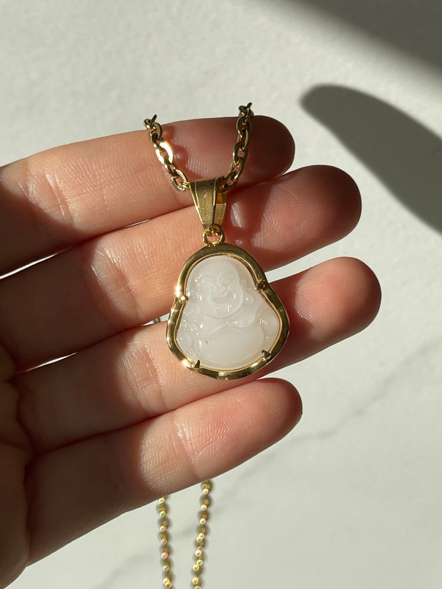 White Buddha Necklace