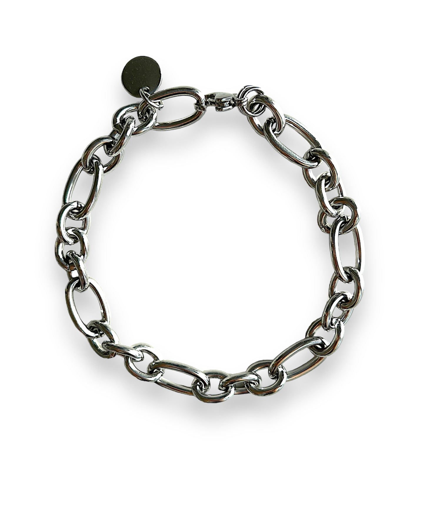 10mm figaro chunky chain silver bracelet