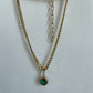 Aubrie Emerald Gold Necklace