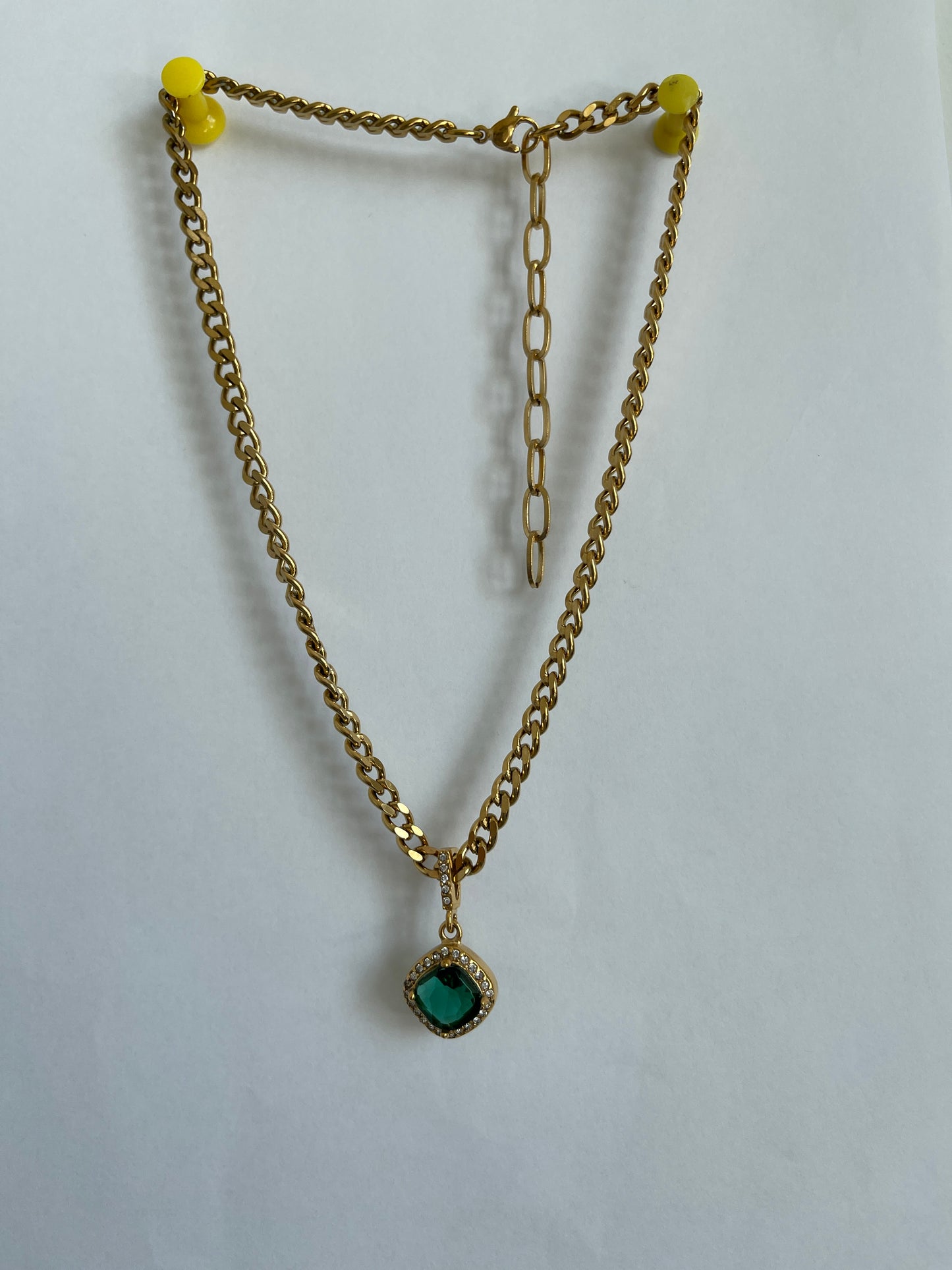 Aubrie Emerald Gold Necklace