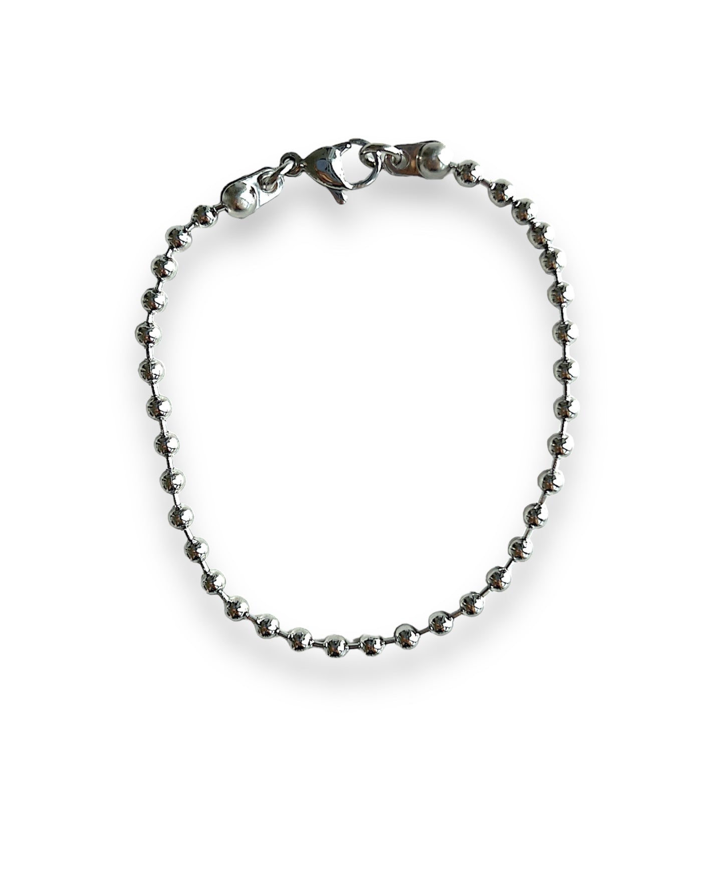 3.2mm ball chain silver bracelet