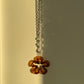 Acrylic Amber Flower Silver necklace