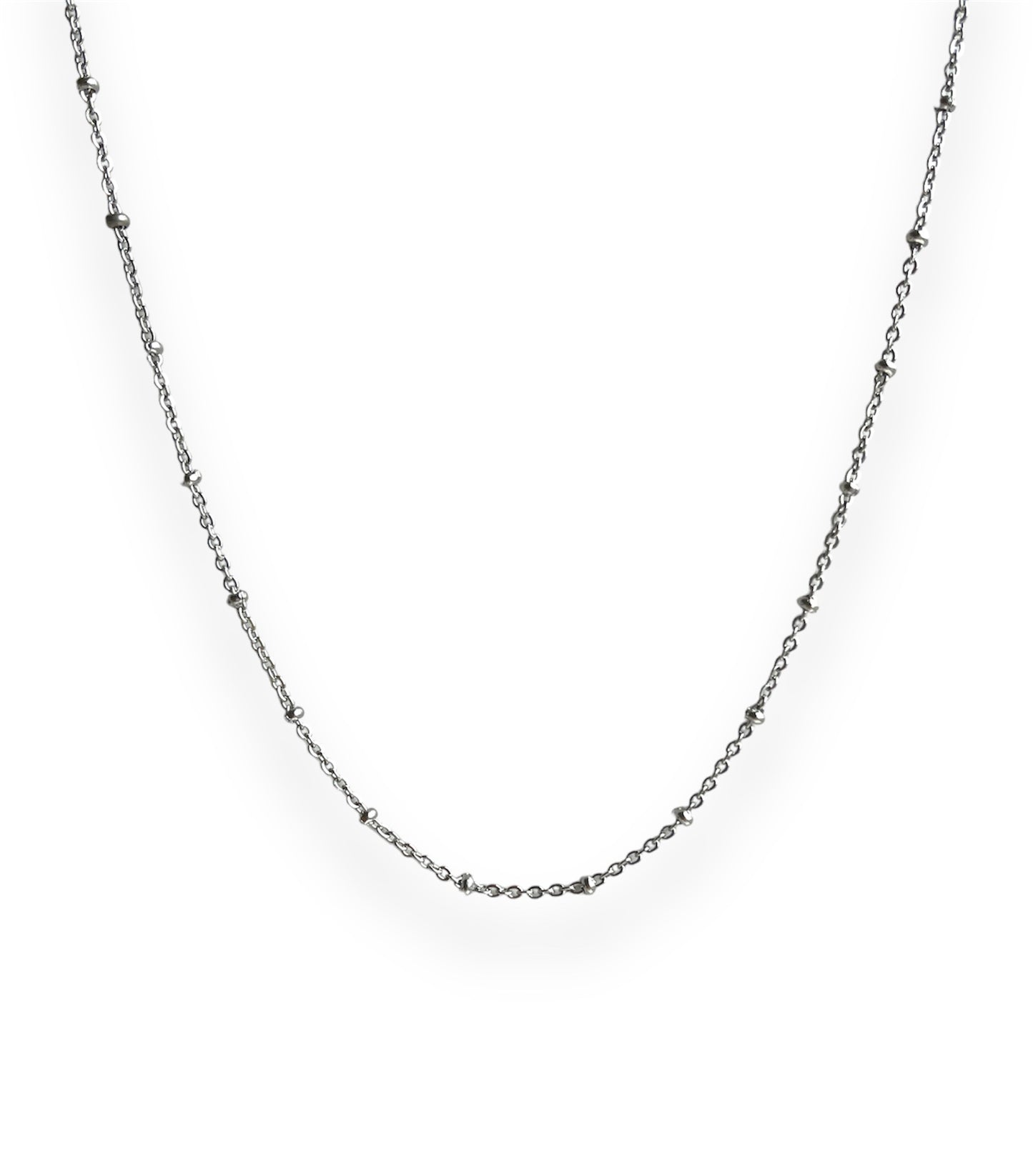 2.5mm satellite chain silver necklace