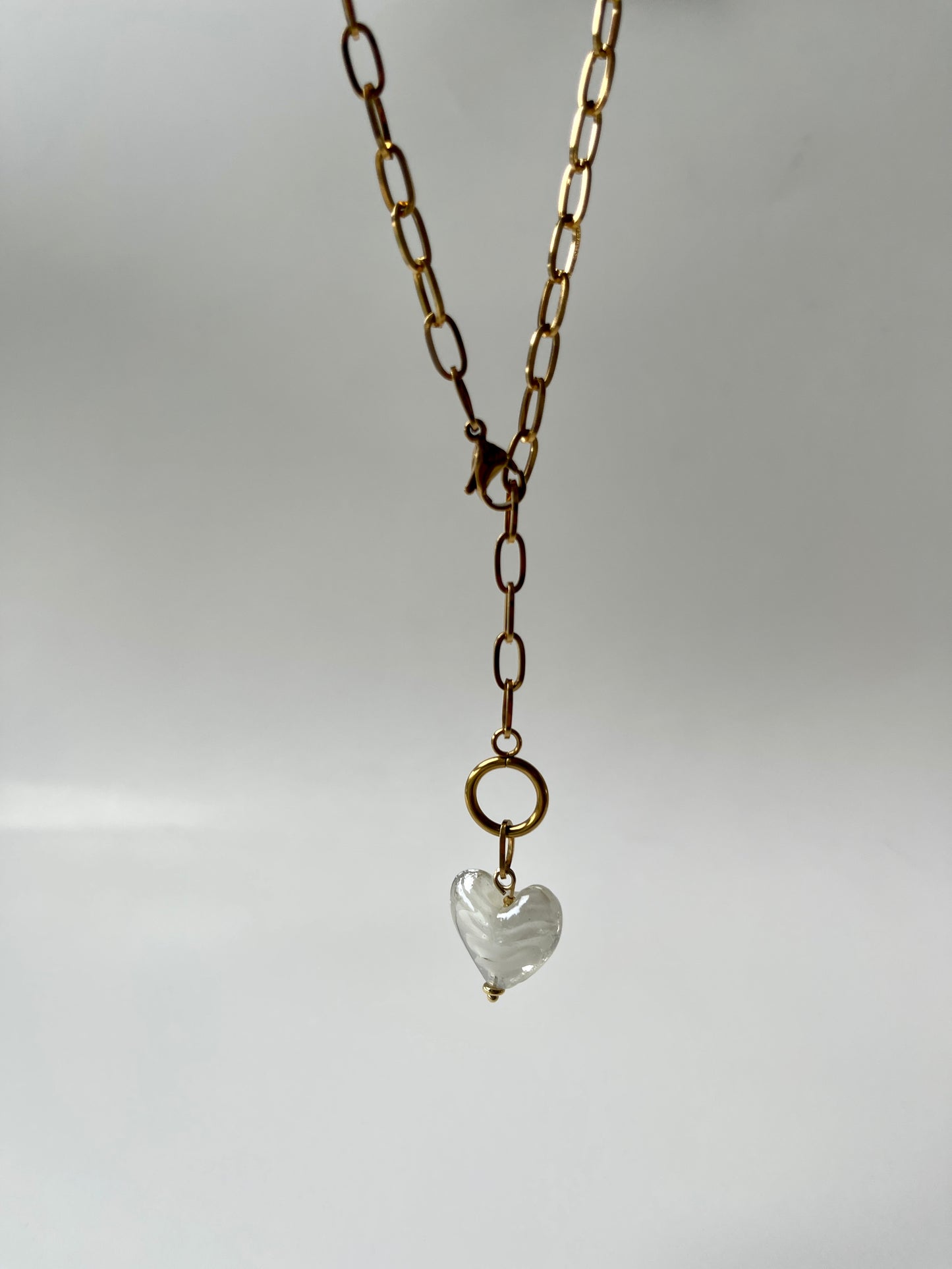 Remi Lamp Work Heart Pendant Necklace