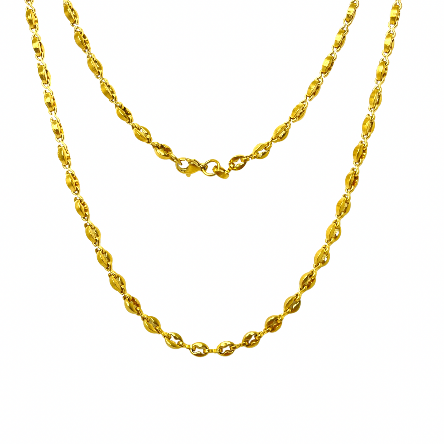 Carey Coffee Bean Gold Chain Necklace