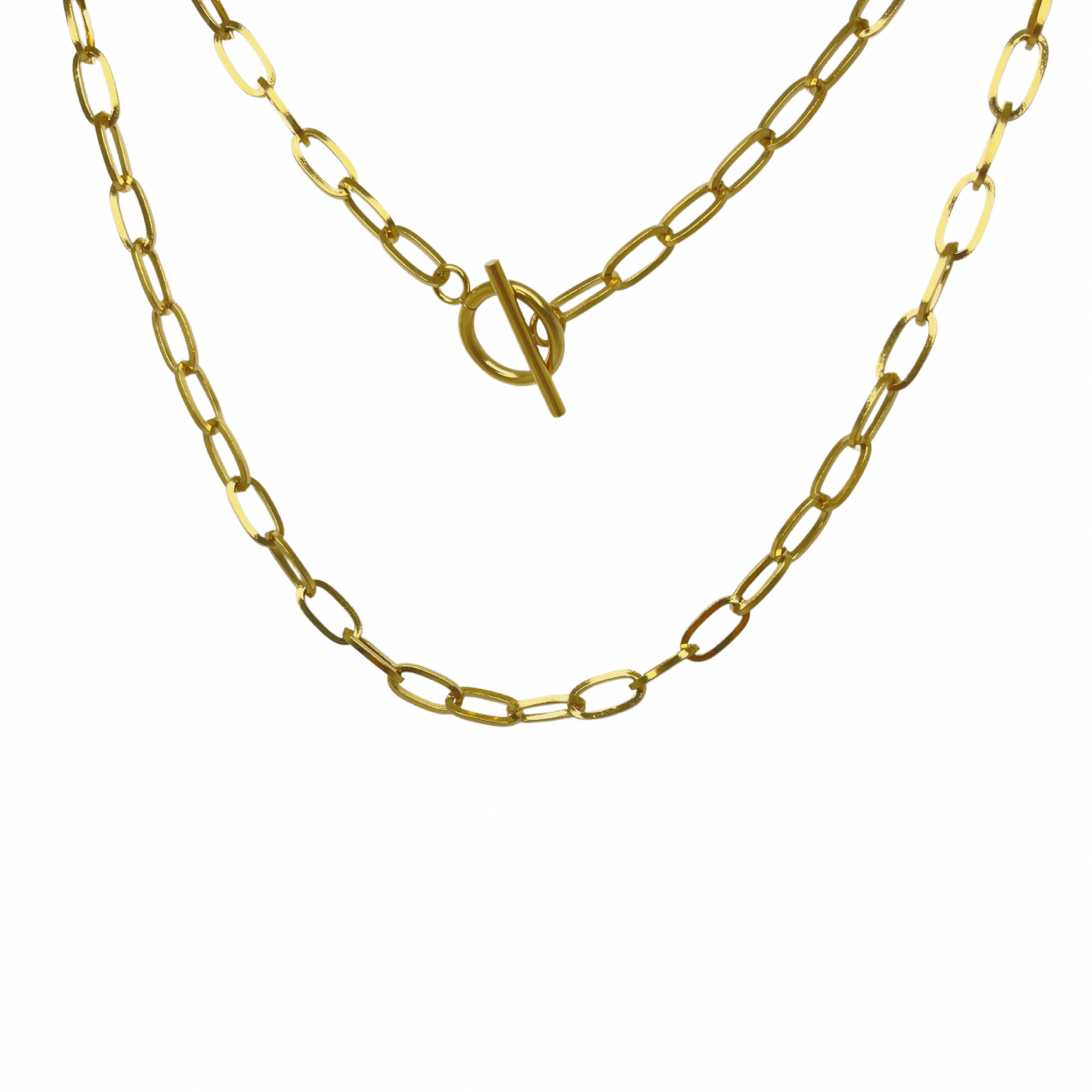 Cleo Paper Clip Gold Chain Necklace