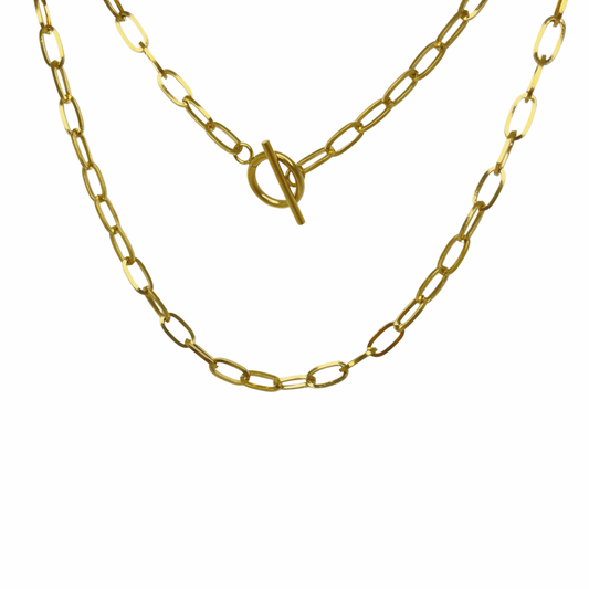 Cleo Paper Clip Gold Chain Necklace