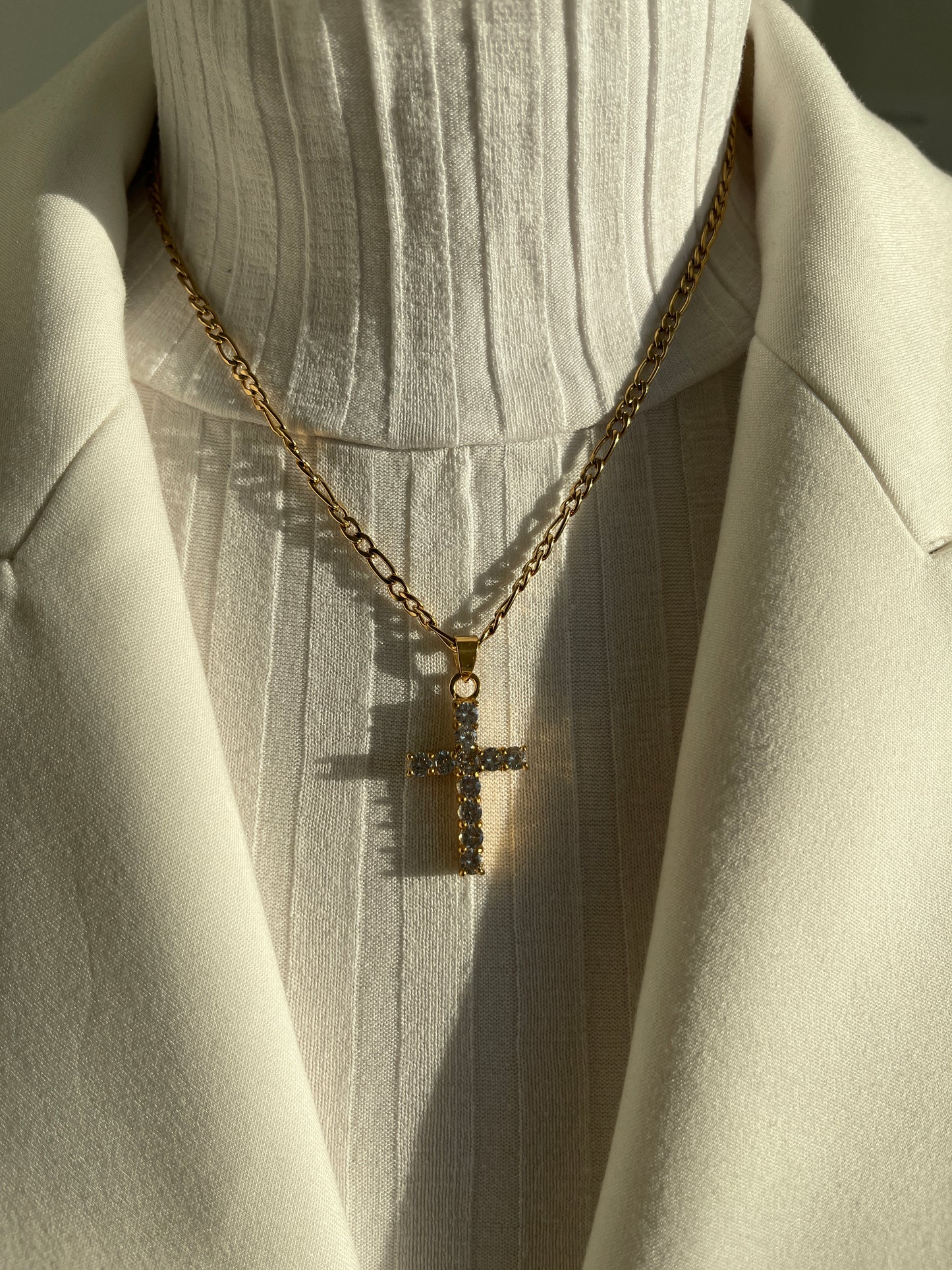 Cubic Zirconia Cross Pendant Necklace